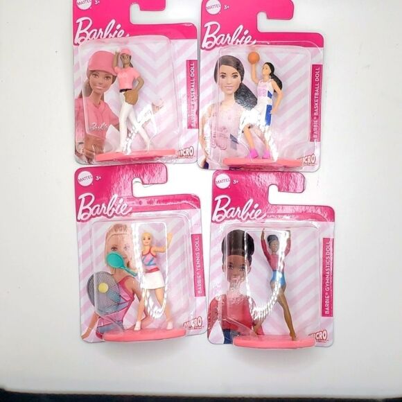 Athletic Sports Micro Barbie Figurines - Picture 1 of 2